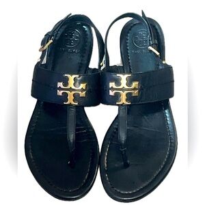Tory Burch 60220 Everly Sandal Perfect Black Size 6.5